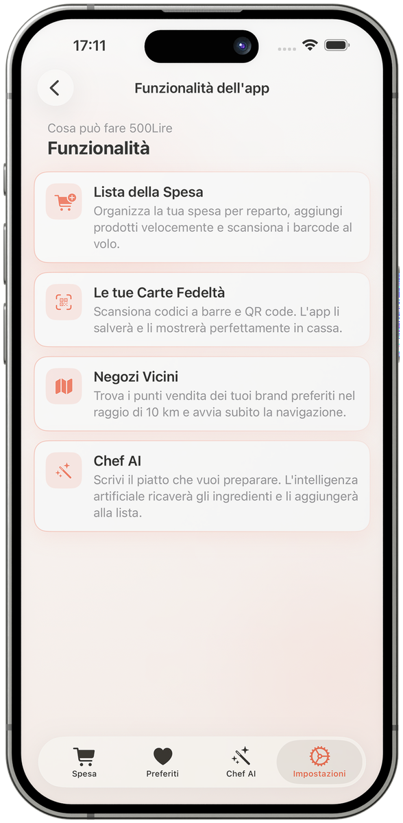 Funzionalità dell’app